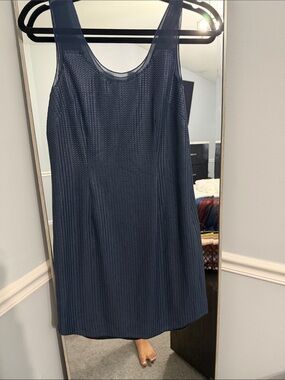 rag & bone Navy Textured Scoop Tank Mini Dress